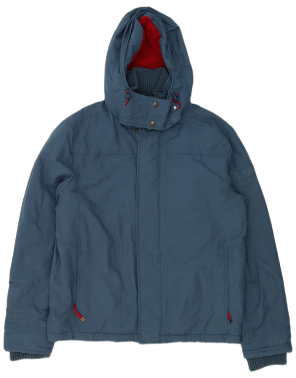 FAT FACE Herren-Windbreakerjacke mit Kapuze, UK 40, Größe L, blaues Nylon