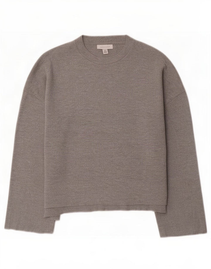 Topshop Damen-Oberteil in Übergröße, 3/4-Ärmel, UK-Größe 10, Größe S, Grau