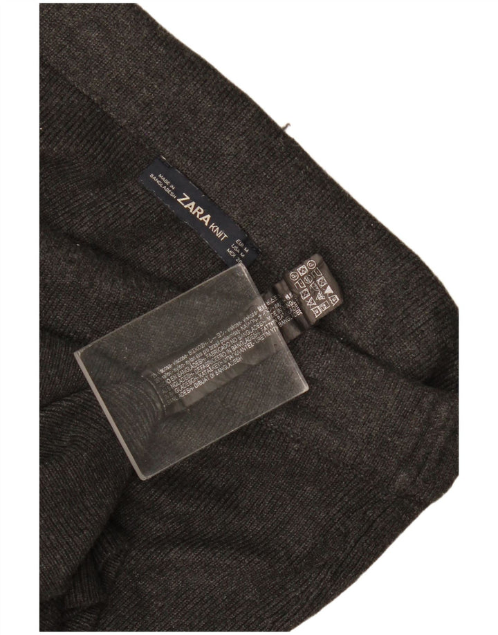 Gerader Strickrock von Zara für Damen, mittelgroß, W28, graue Viskose