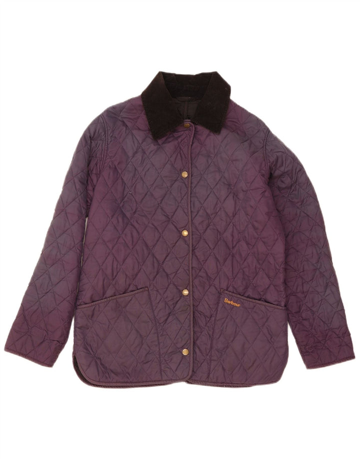 Barbour Damen Steppjacke UK 12 Medium Lila Polyester