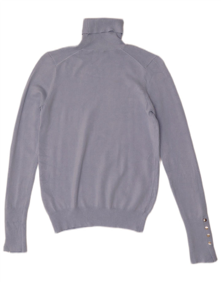 Rollkragenpullover für Damen von Zara, Gr. 10, Größe S, blau, Viskose