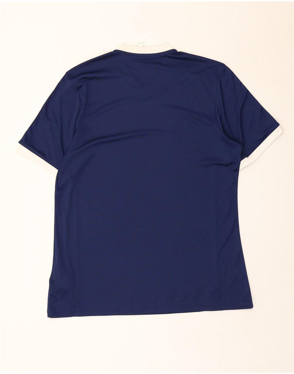 Adidas Herren T-Shirt Top Large Marineblau gestreift Polyester