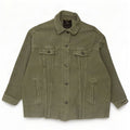 Zara Damen Übergroße Cordjacke UK 10 Small Khaki Baumwolle