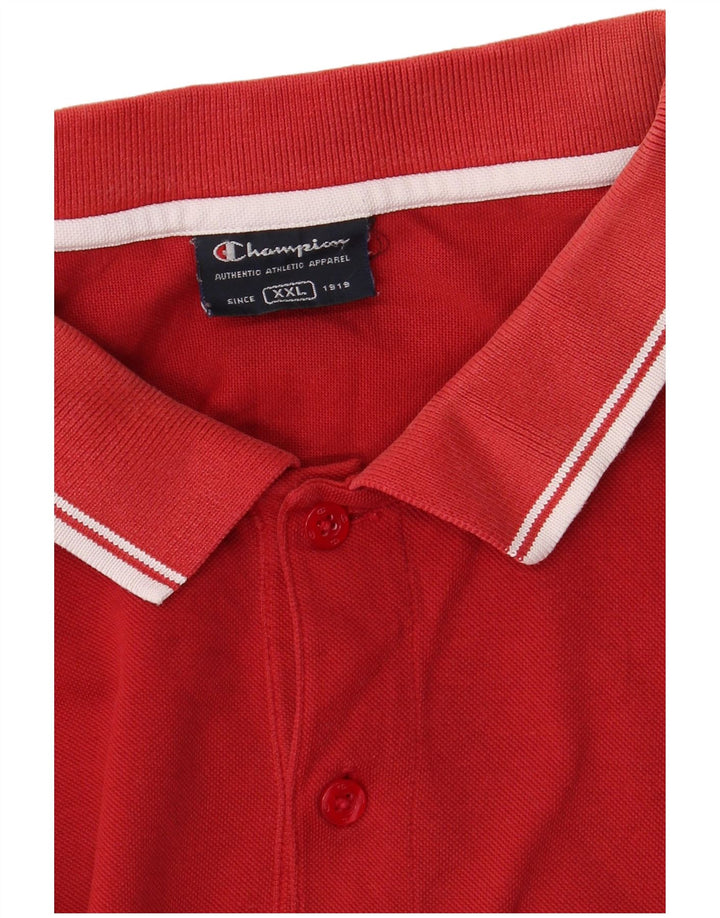 Champion Herren Langarm-Poloshirt 2XL Rot