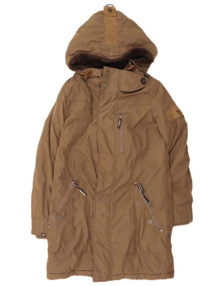 KHUJO Herren-Parka mit Kapuze, UK 36, Größe S, braun, Polyester