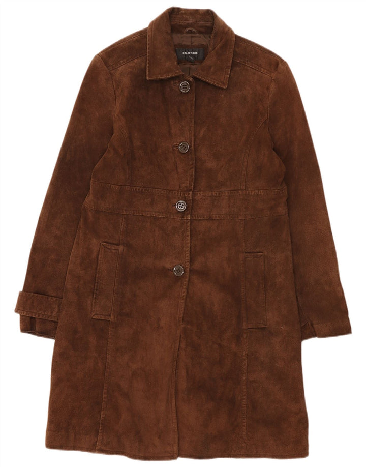 Colebrook Wildledermantel für Damen, UK 14, großes braunes Leder