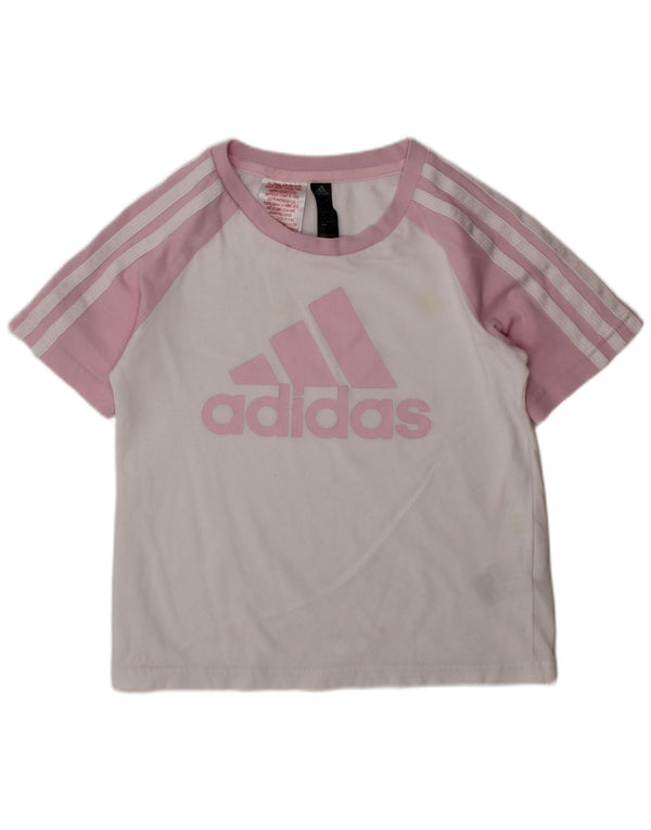 ADIDAS Aeroready Grafik-T-Shirt für Mädchen, 6–7 Jahre, Weiß, Farbblock