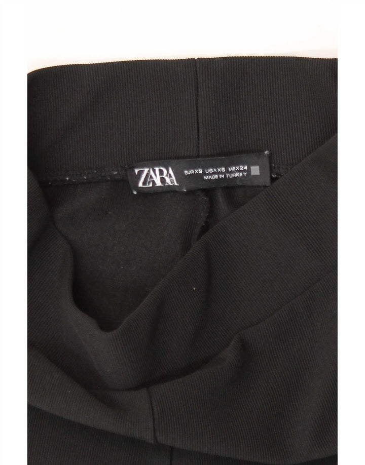 Zara Damen Flare Leggings UK 4 XS Schwarz