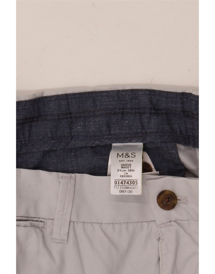 Marks & Spencer Herren Chinoshorts W36 Large Grau Baumwolle