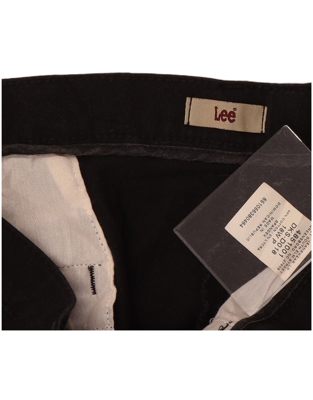 Lee Damen Crop Casual Hose US 18 2XL W38 L28 Schwarze Baumwolle