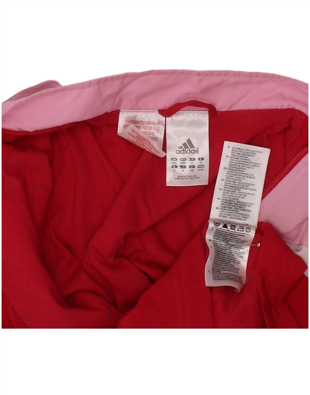 ADIDAS Baby-Mädchen-Trainingsanzug, Oberteil, Jacke, 18–24 Monate, rotes Farbblockdesign