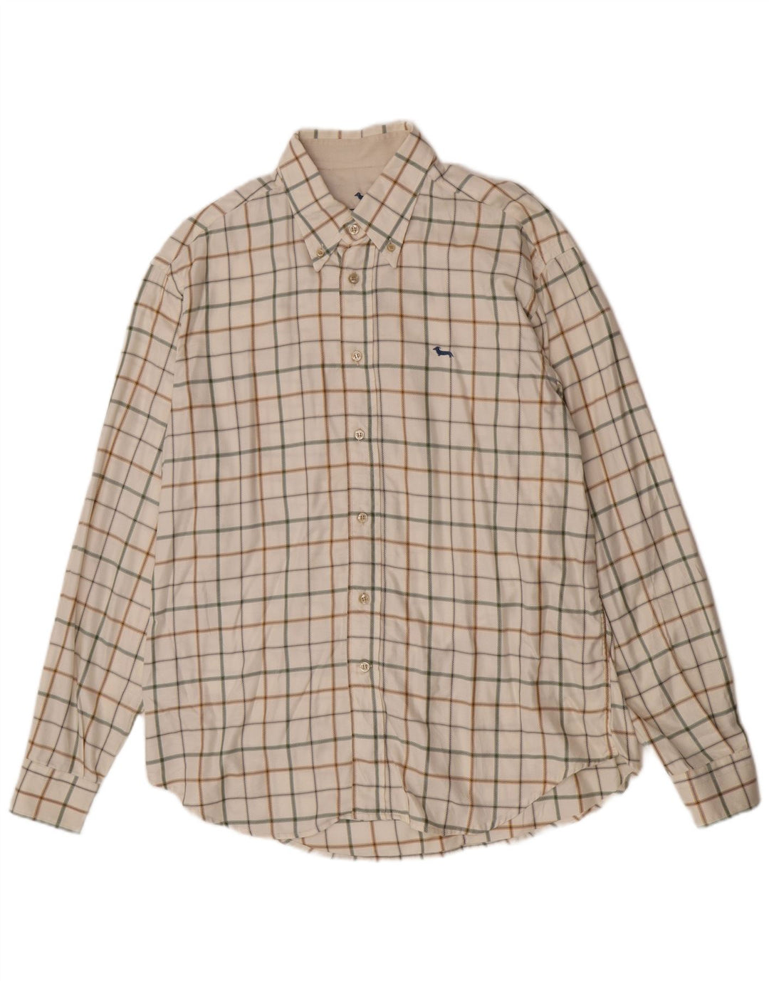 Harmont & Blaine Herrenhemd 2XL, cremefarben, kariert, Baumwolle