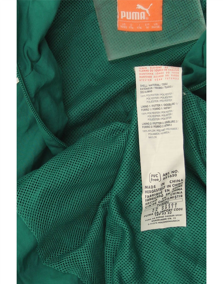 Puma Jungen-Trainingsanzug-Top-Jacke, 15–16 Jahre, grünes Polyester