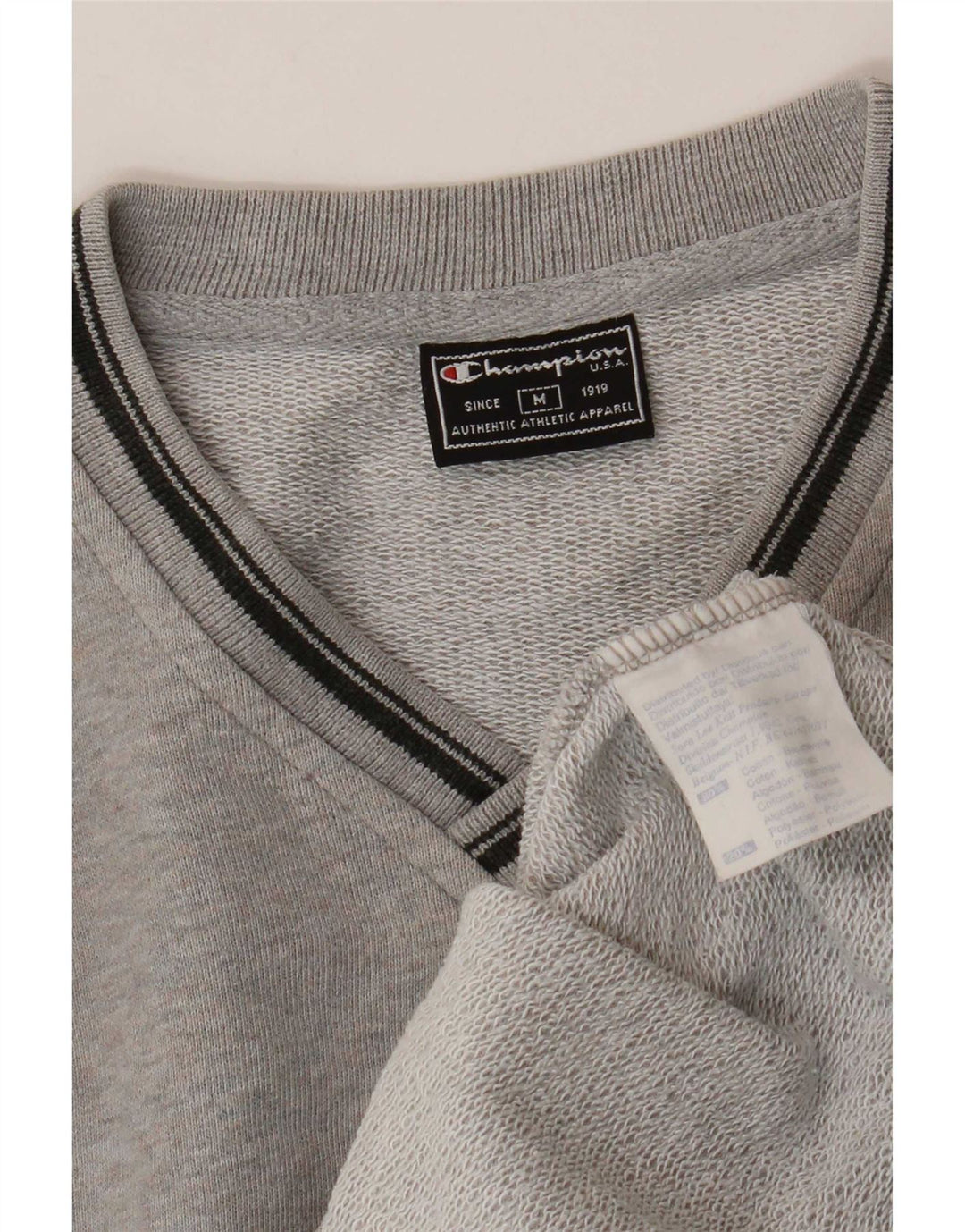 Champion Herren-Sweatshirt-Pullover aus mittelgrauer Baumwolle