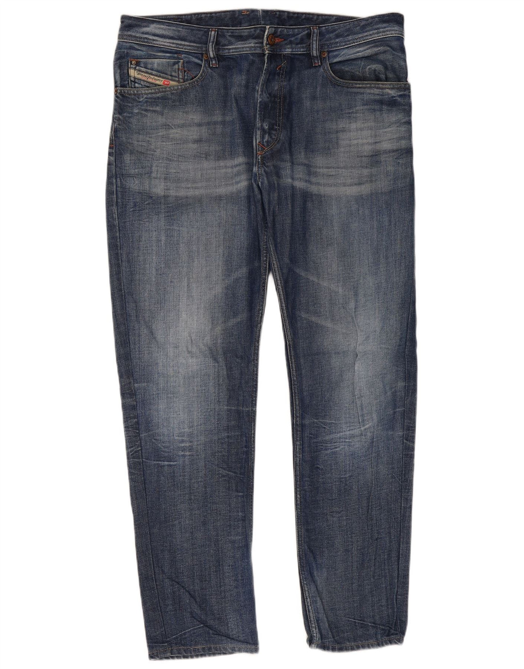 Diesel Herren Straight Jeans W36 L31 Blaue Baumwolle