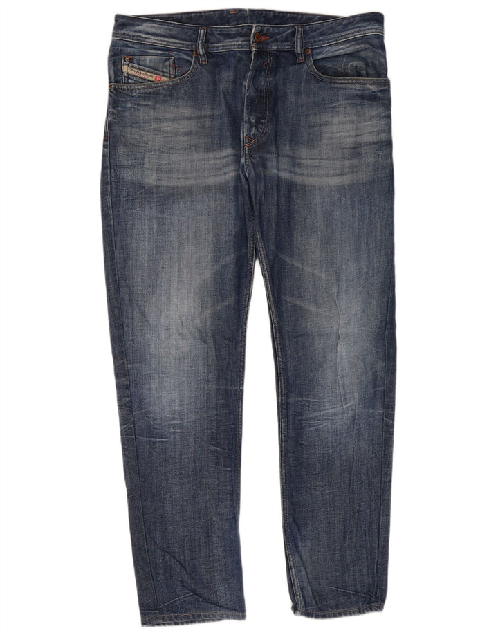 Diesel Herren Straight Jeans W36 L31 Blaue Baumwolle
