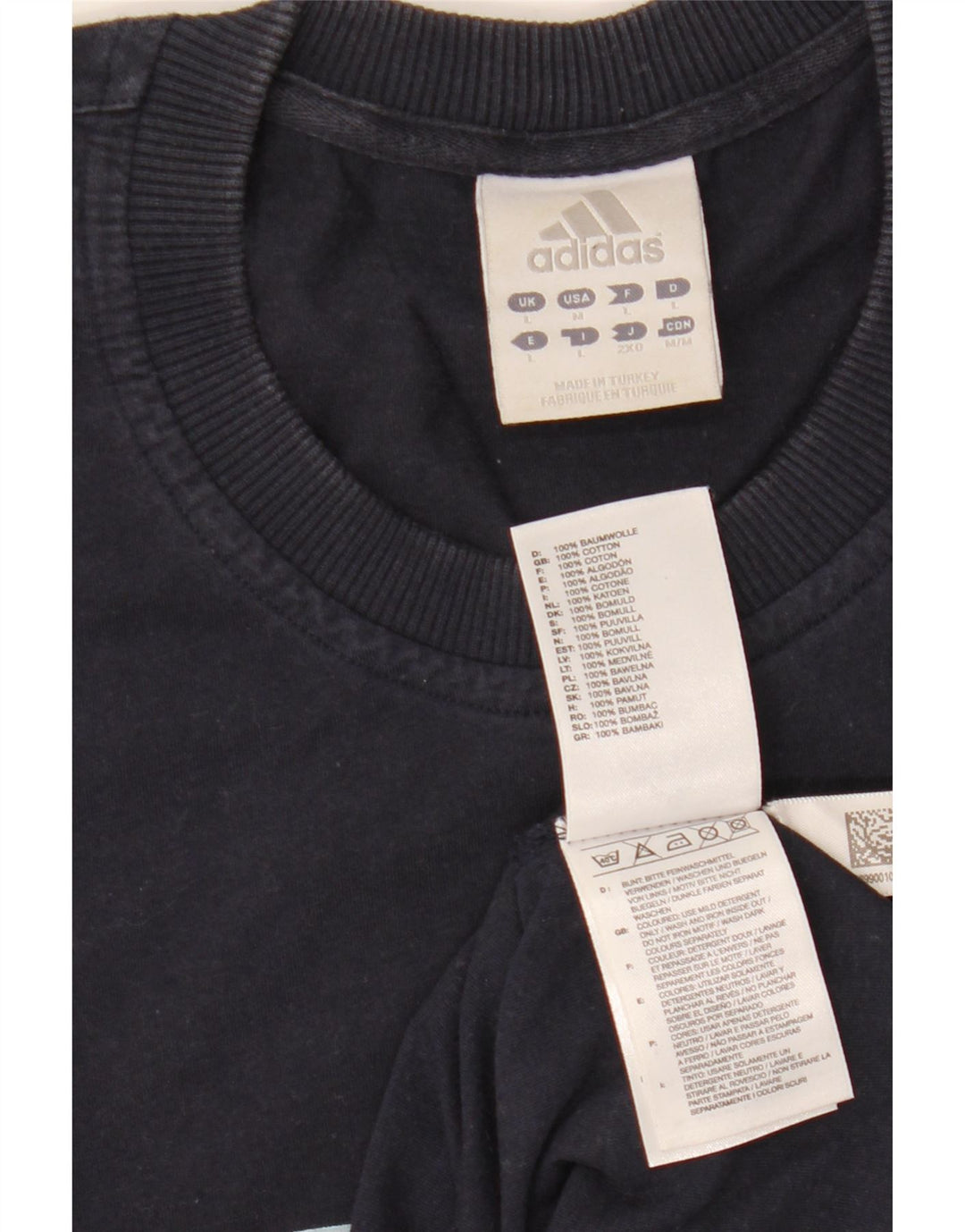 Adidas Herren-T-Shirt mit Grafik, groß, marineblau, Baumwolle