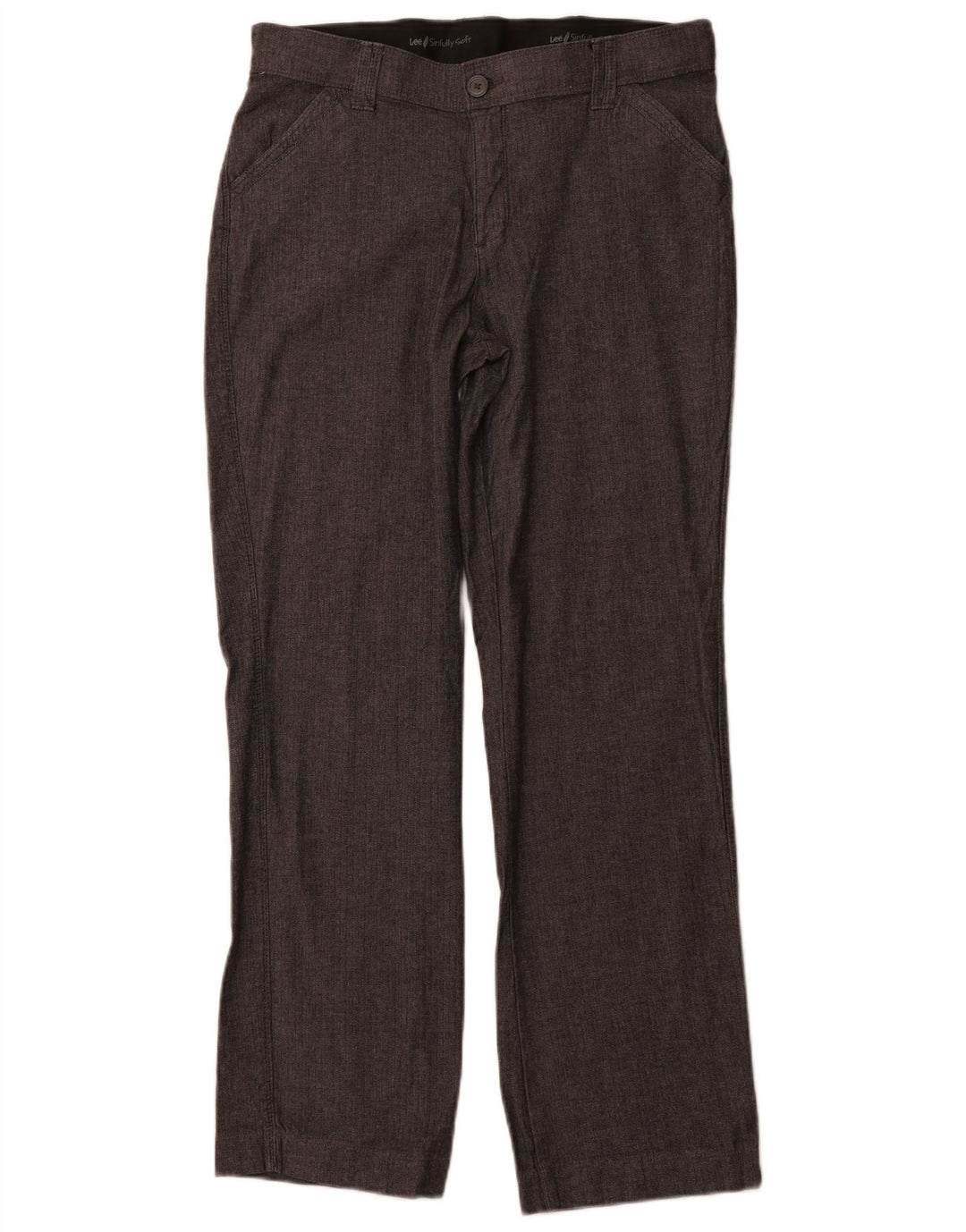 LEE Damen gerade Freizeithose US 12 Large W32 L31 Graues Fischgrätenmuster