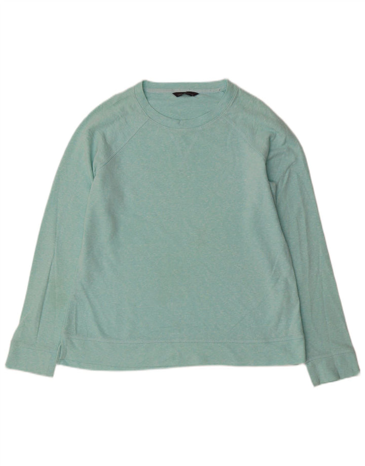 MARKS & SPENCER Damen-Sweatshirtpullover UK 12 Mittelblau gefleckte Baumwolle