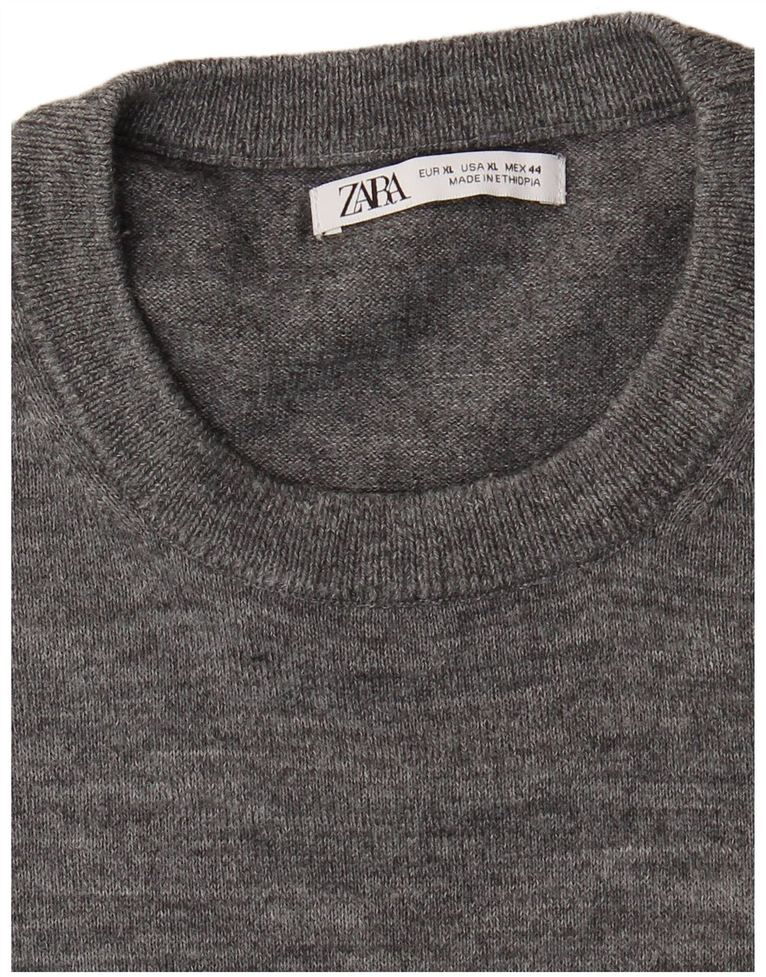 Zara Herren-Pullover mit Rundhalsausschnitt, XL, Grau