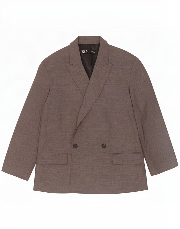 Zweireihiger Herren-Blazer von Zara, Gr. 40, groß, grau, Polyester