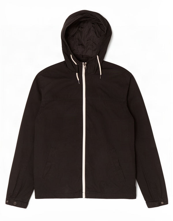 Jack & Jones Herren-Bomberjacke mit Kapuze, UK 40, große schwarze Baumwolle