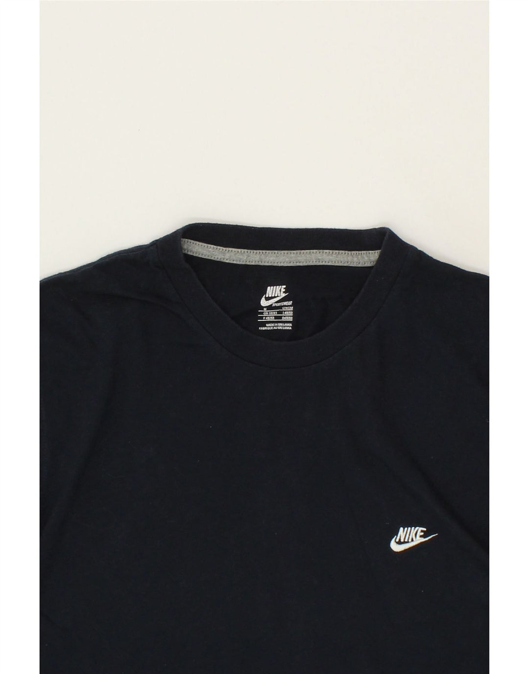 NIKE Mens T-Shirt Top UK 39/41 Medium Navy Blue Cotton Vintage Nike and Second-Hand Nike from Messina Hembry 