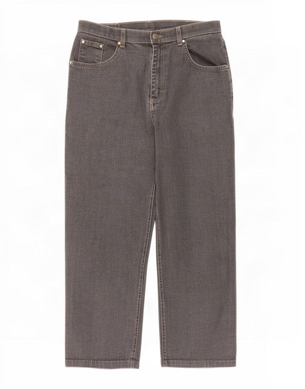 Marks & Spencer Damen-Cropped-Jeans UK 14 Medium W30 L25 Graue Baumwolle