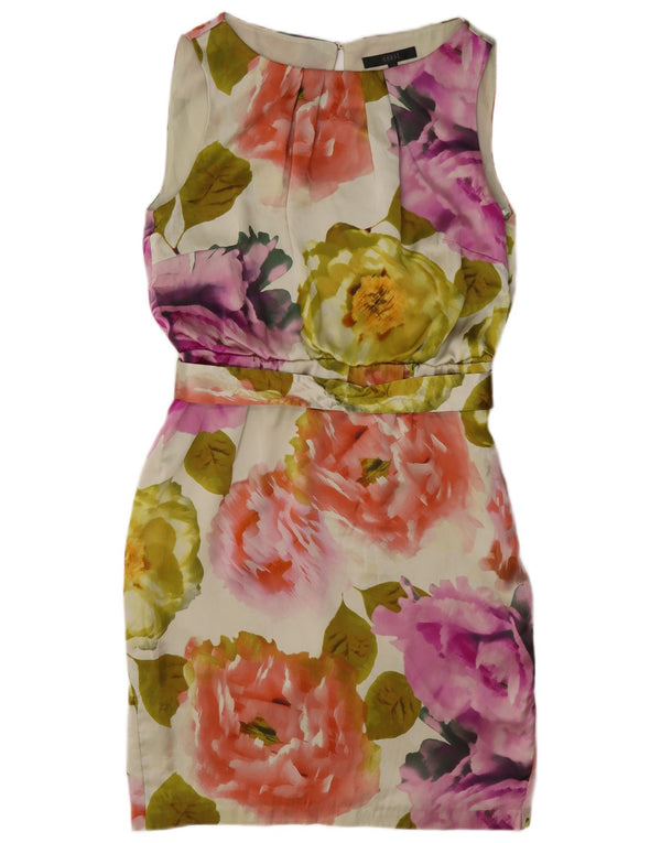 Ärmelloses Etuikleid für Damen von Coast, Größe M, mehrfarbig, Blumenmuster, Seide (UK 12).