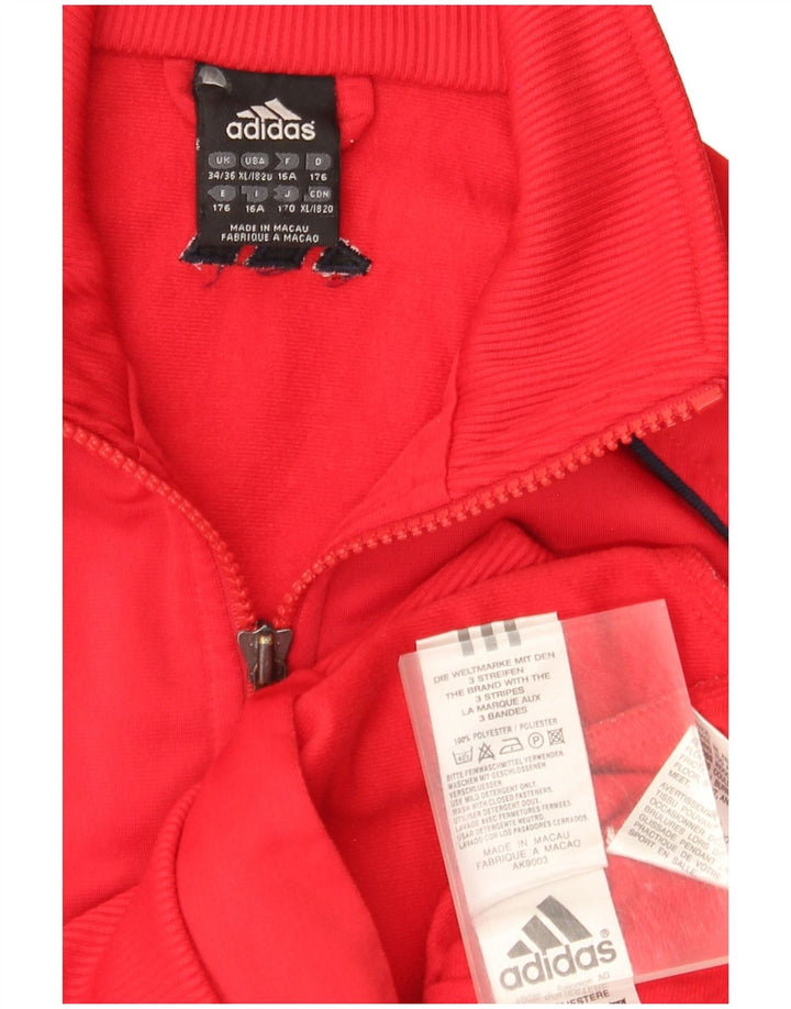 Adidas Jungen Trainingsanzug Top Jacke 15-16 Jahre Rot Polyester