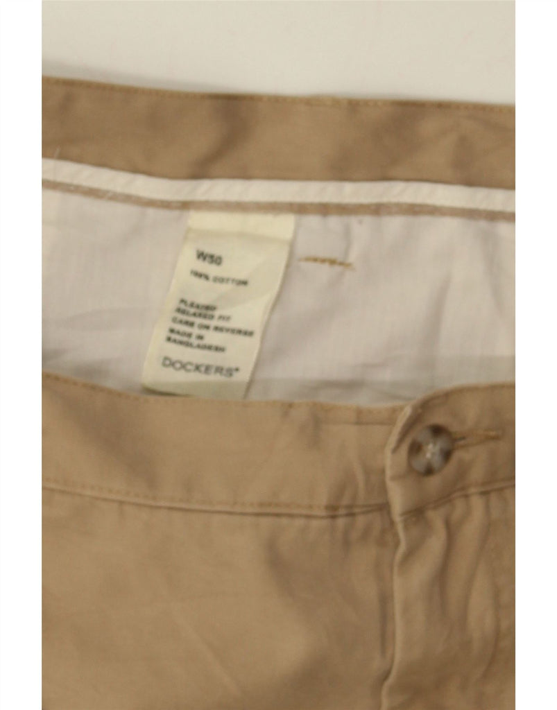 DOCKERS Mens Relaxed Fit Cargo Shorts W50 3XL Beige Cotton Vintage Dockers and Second-Hand Dockers from Messina Hembry 