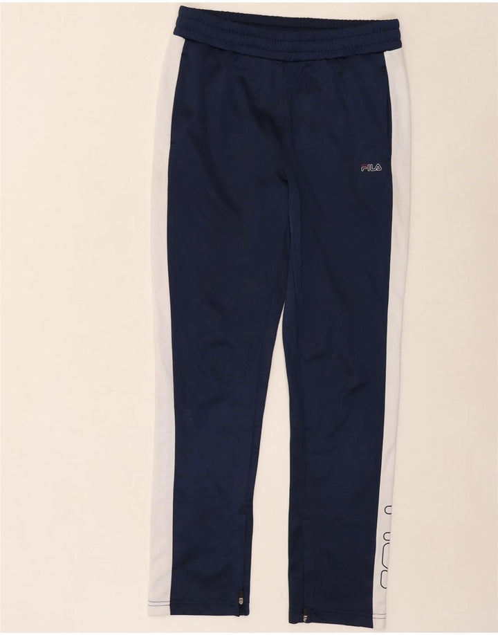 FILA Mens Graphic Tracksuit Trousers Medium Navy Blue Colourblock Vintage Fila and Second-Hand Fila from Messina Hembry 
