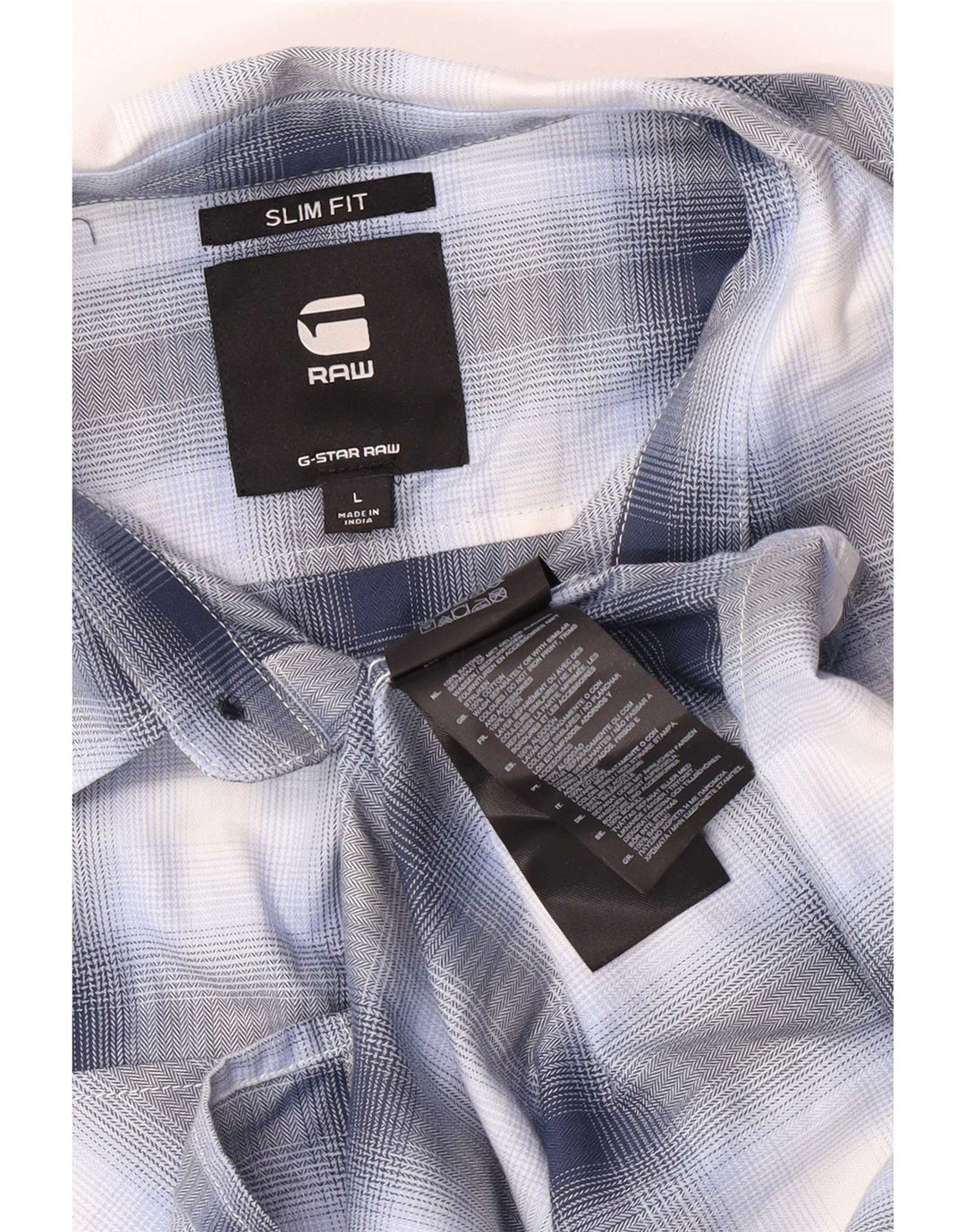 G-Star Herren Slim Fit Hemd, groß, blau kariert, Baumwolle