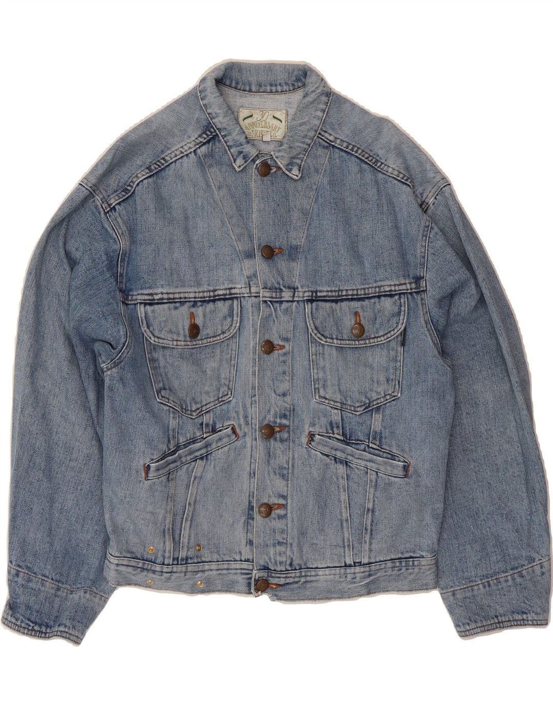 RIFLE Mens Denim Jacket UK 36 Small Blue Cotton Vintage Rifle and Second-Hand Rifle from Messina Hembry 