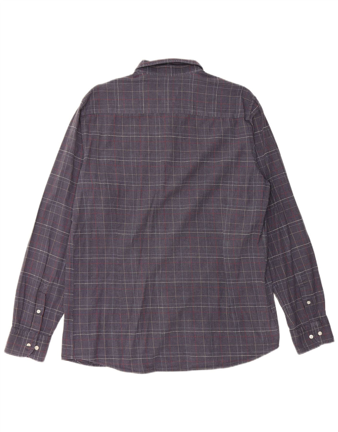 MASSIMO DUTTI Herrenhemd XL Marineblaue Hahnentritt-Baumwolle