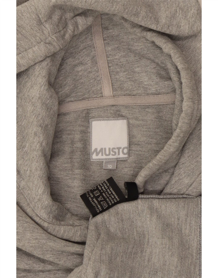 Musto Damen Kapuzenpullover UK 10 Small Graue Baumwolle