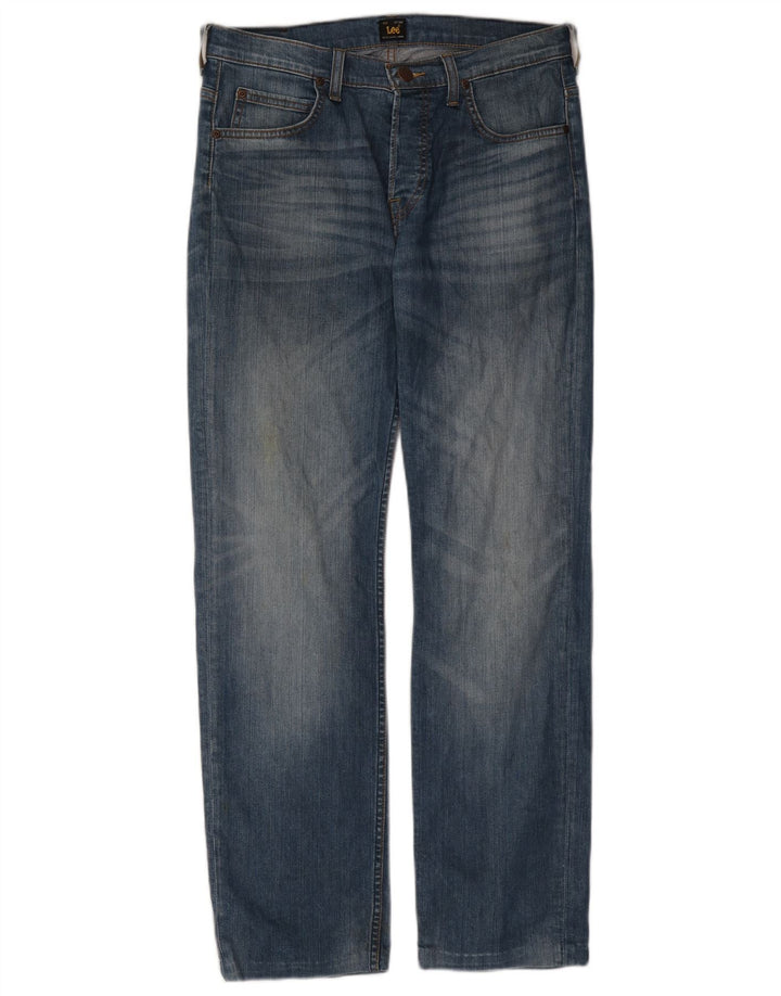 LEE Herren Powell Straight Jeans W31 L30 Blaue Baumwolle