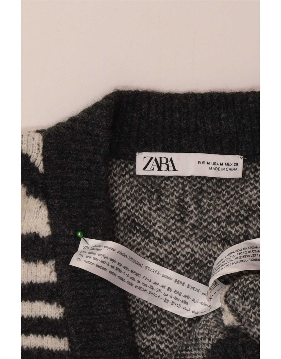 Zara Damen-Strickjacke in Übergröße, Gr. 14, mittelgrau, mit Tiermuster