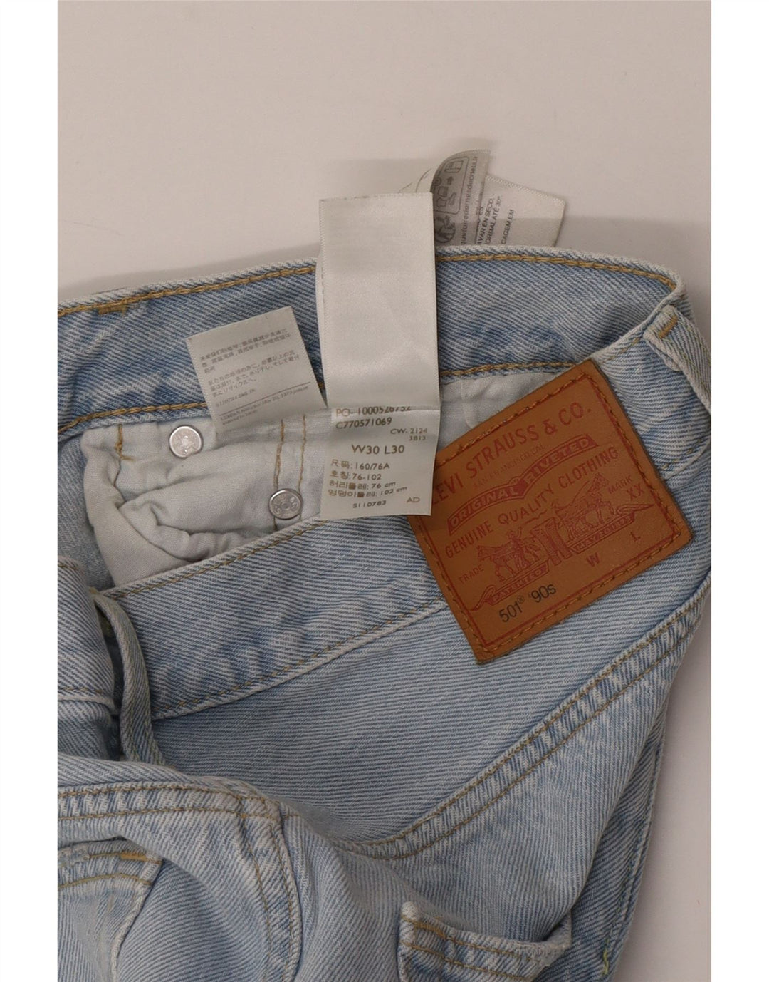 Levi's Herren 501 Straight Jeans W30 L30 Blaue Baumwolle