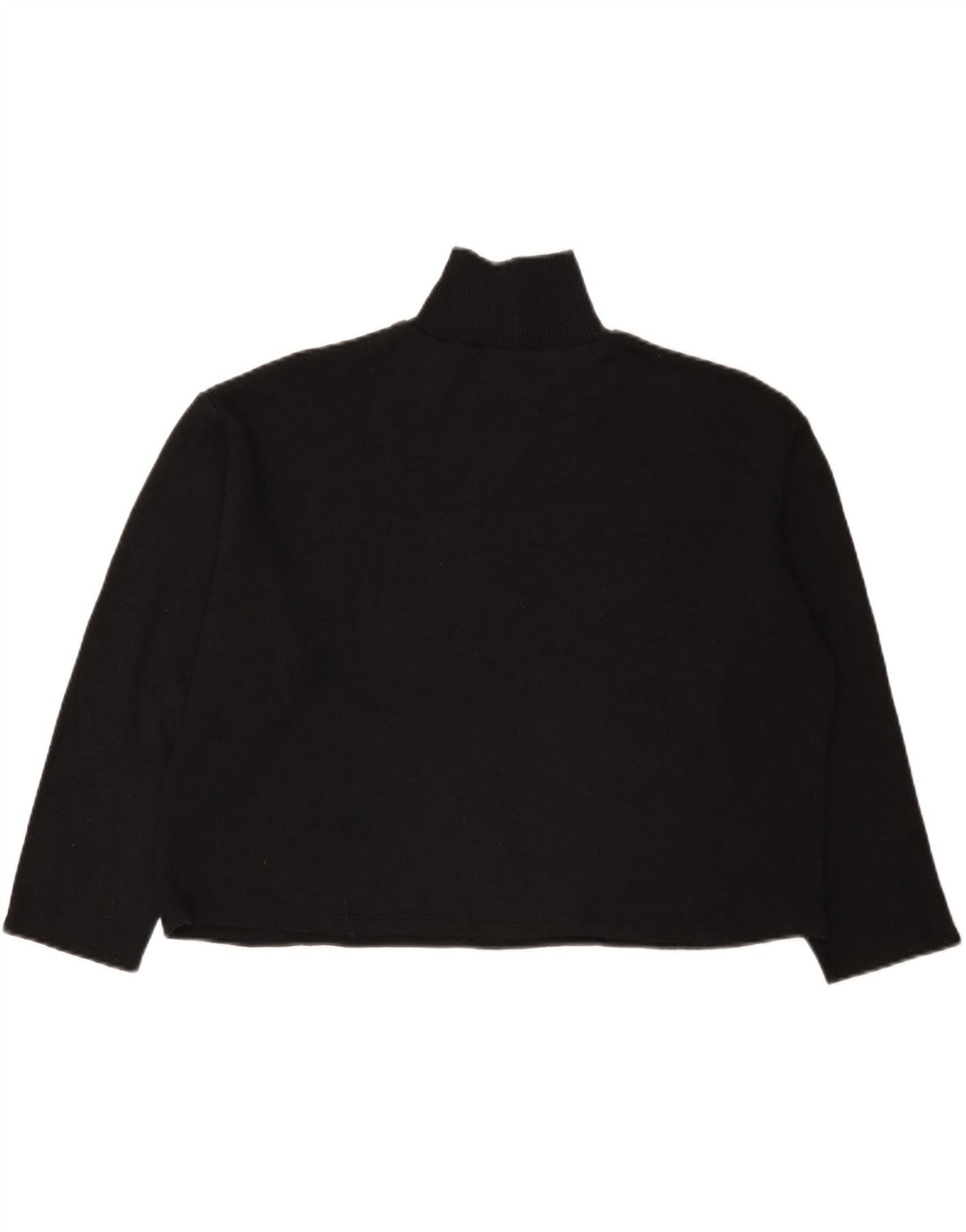 Zara Damen Crop Oversized Rollkragenpullover Pullover UK 14 Large Schwarz
