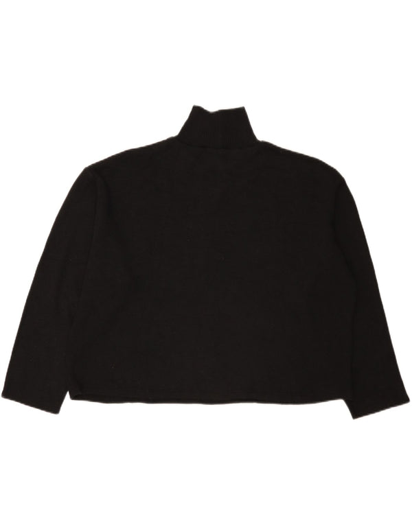 Zara Damen Crop Oversized Rollkragenpullover Pullover UK 14 Large Schwarz