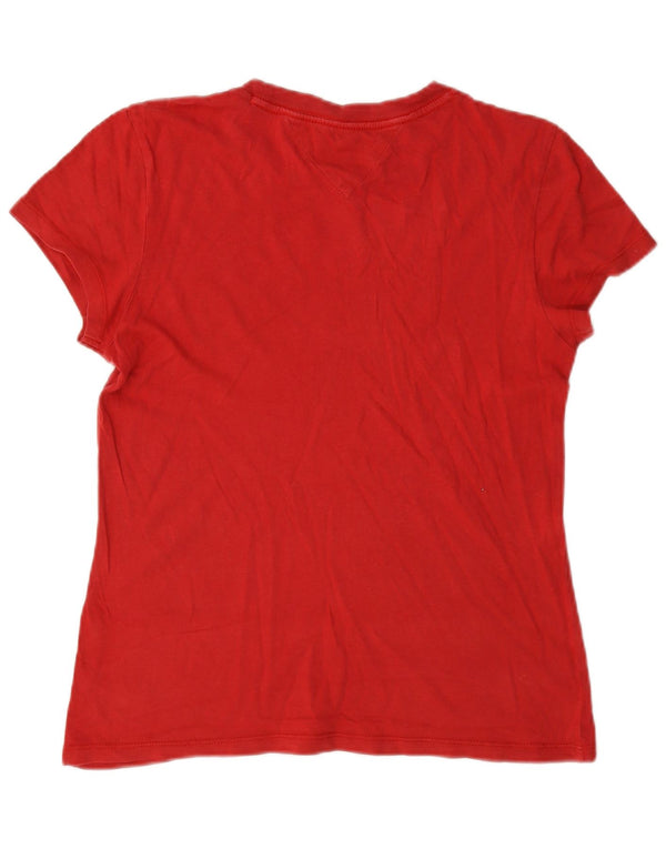 Tommy Hilfiger Damen-T-Shirt mit Grafik, UK 10, Größe S, Rot