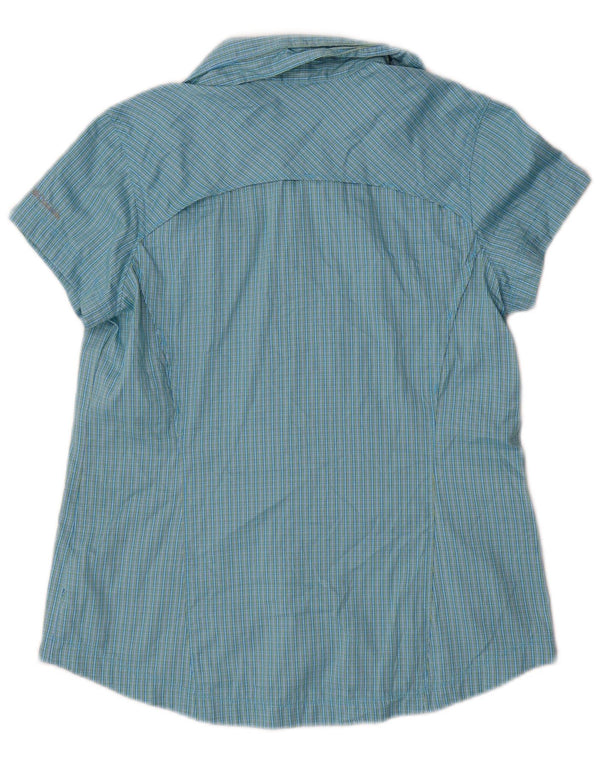 Columbia Damen Omni-Shade Kurzarmhemd UK 12 Mittelblau kariert