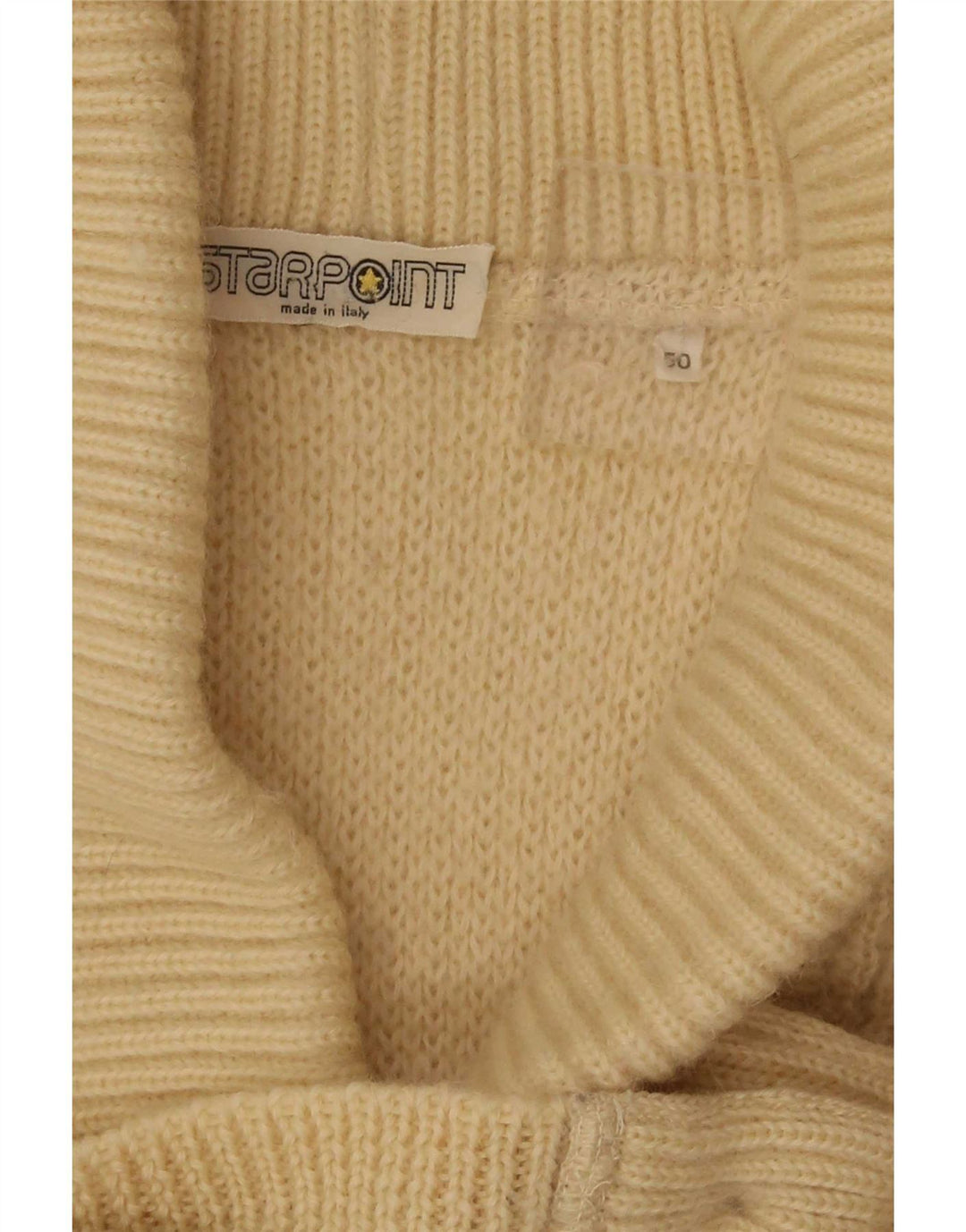 Vintage Herren Cardigan Pullover IT 50 Mittelbeige Wolle