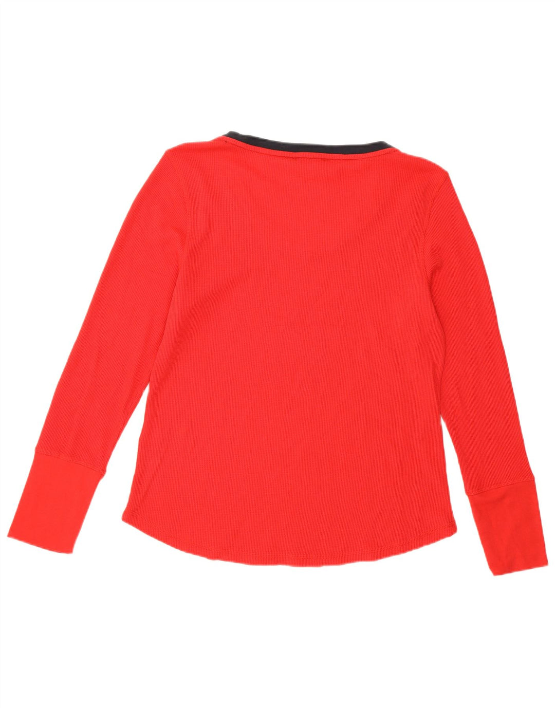 TOMMY HILFIGER Damen Top Langarm UK 16 Große rote Baumwolle