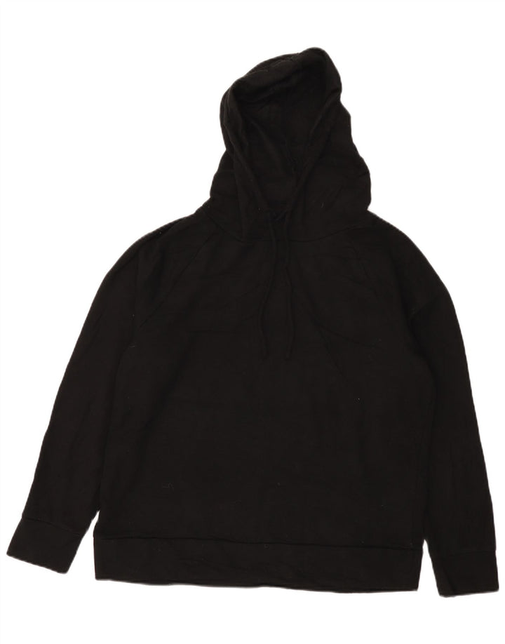 Eddie Bauer Womens Loose Fit Hoodie Pullover UK 14 Mittelschwarzes Polyester