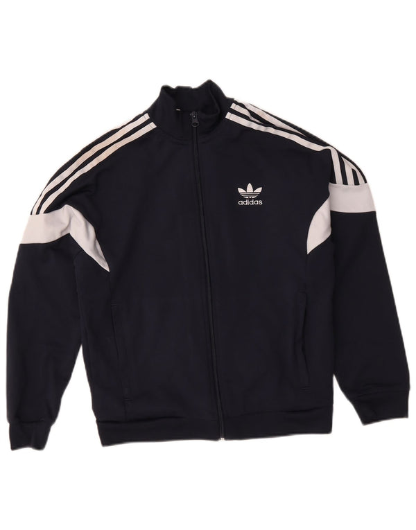 Adidas Jungen-Trainingsanzug-Top-Jacke, 11–12 Jahre, Marineblau, Farbblock