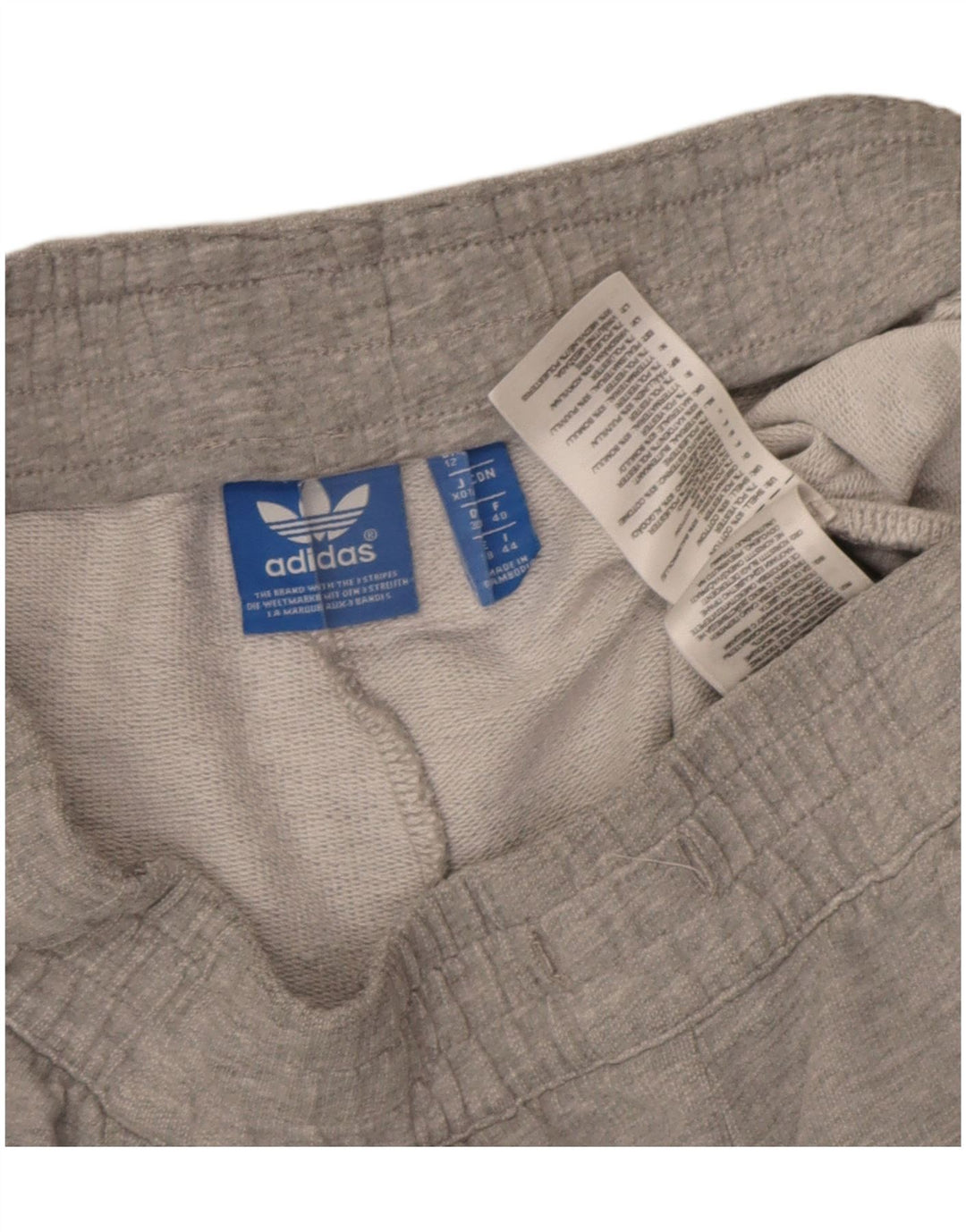 Adidas Damen Sportshorts UK 12 Mittelgraue Baumwolle