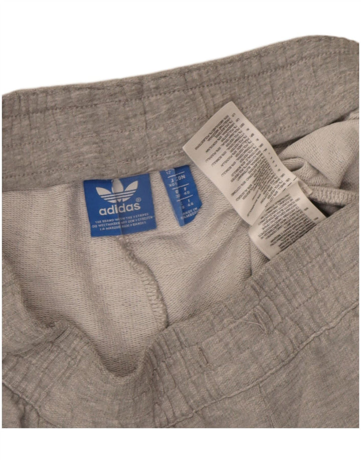 Adidas Damen Sportshorts UK 12 Mittelgraue Baumwolle