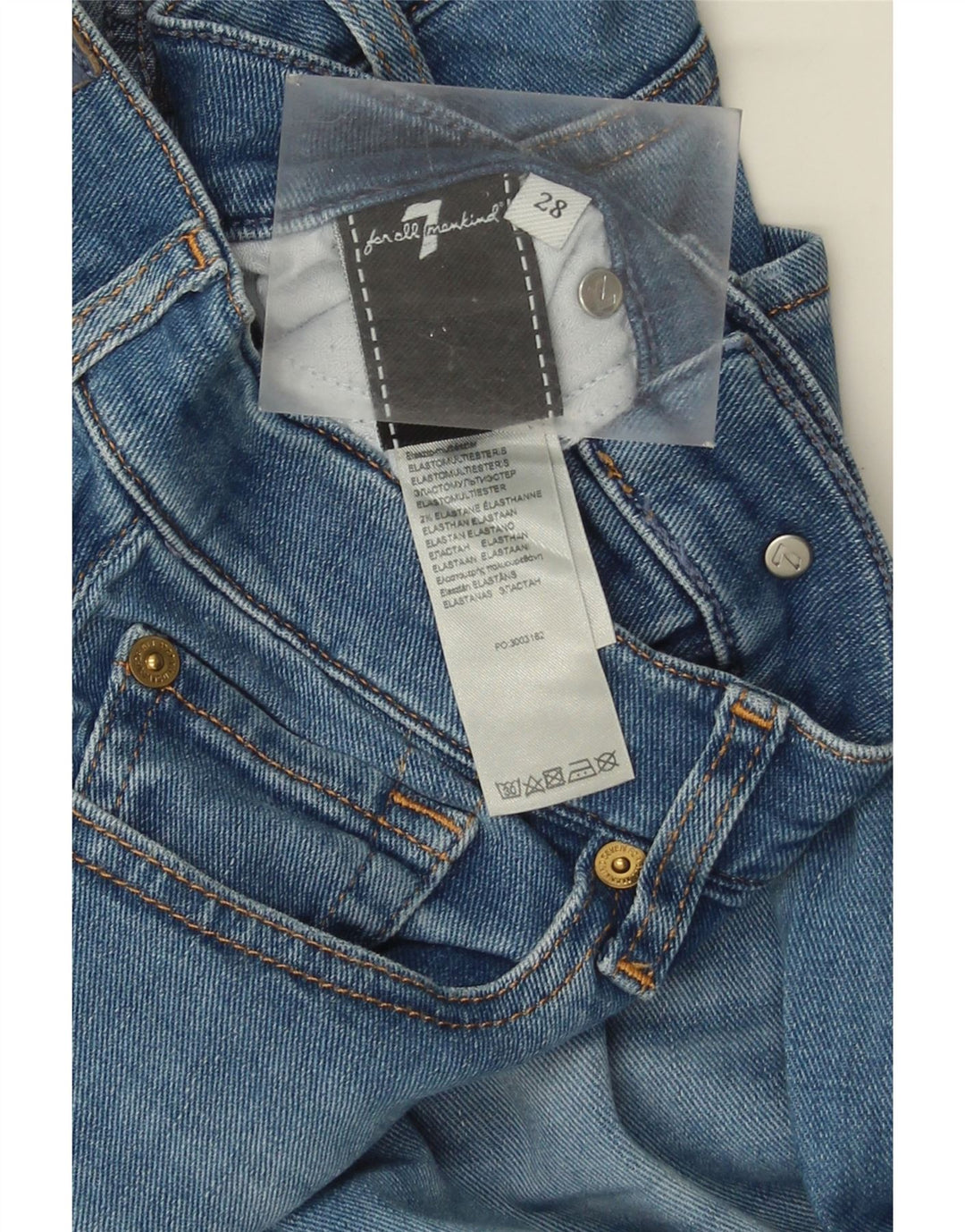 7 For All Mankind Damen Slim Jeans W28 L28 Blaue Baumwolle